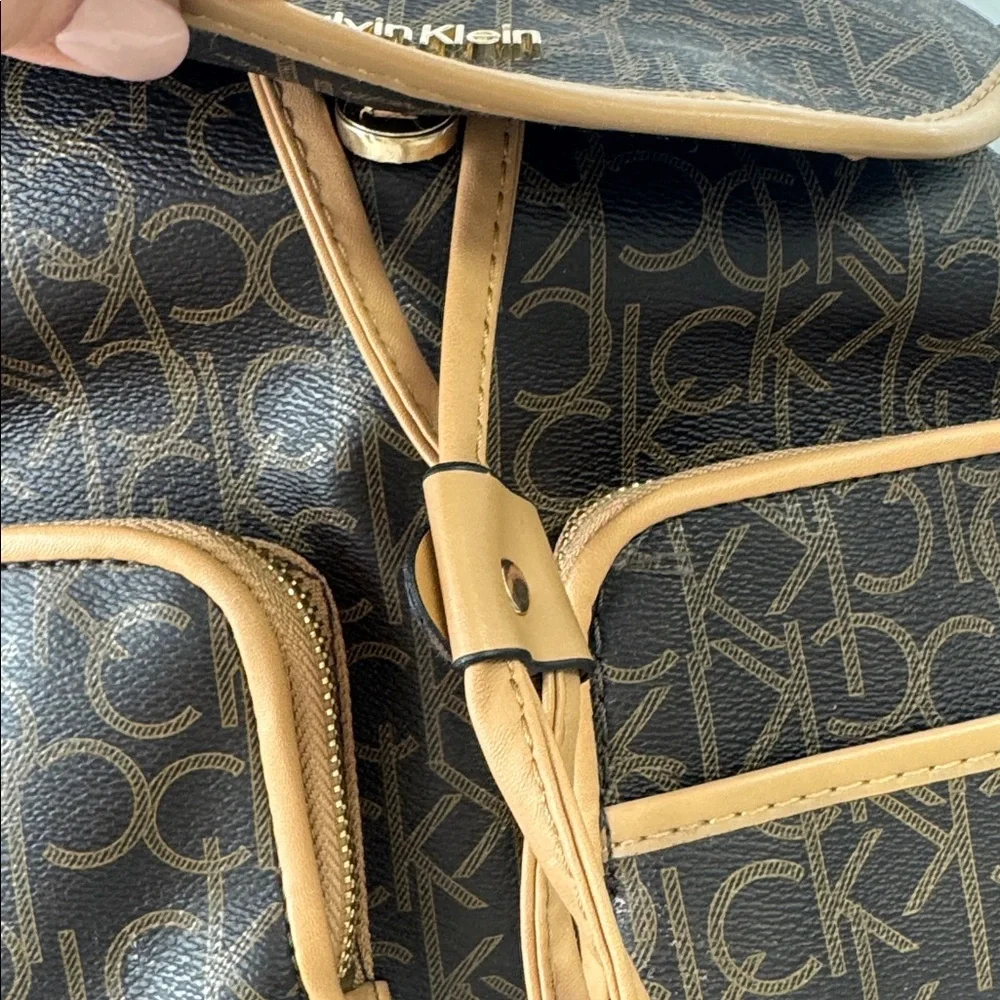 Calvin Klein Hudson Monogram Backpack in brown EUC